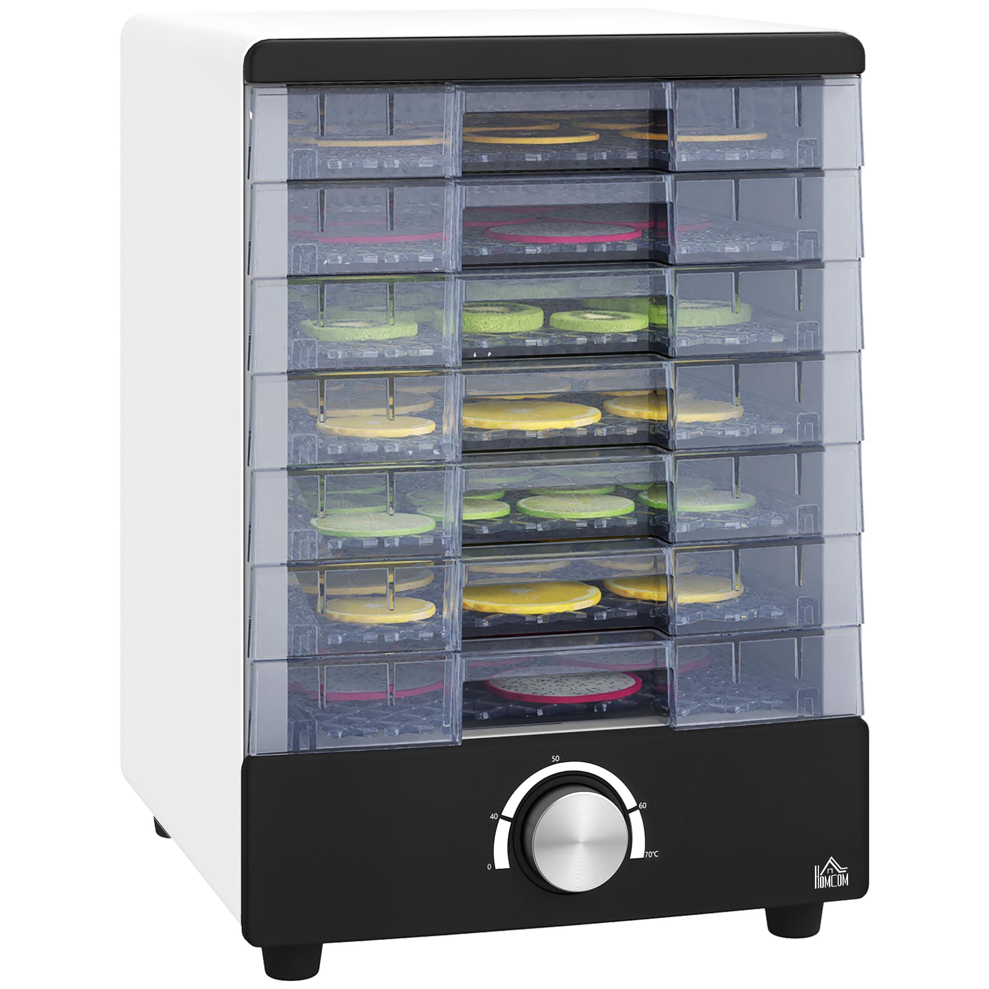 HOMCOM Deshidratadora de Alimentos 350W con 7 Bandejas