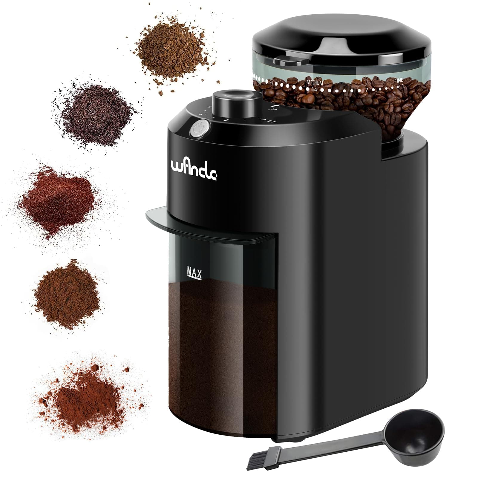 Molinillo de Café Eléctrico Wancle Ajustable con Cuchillas Cónicas