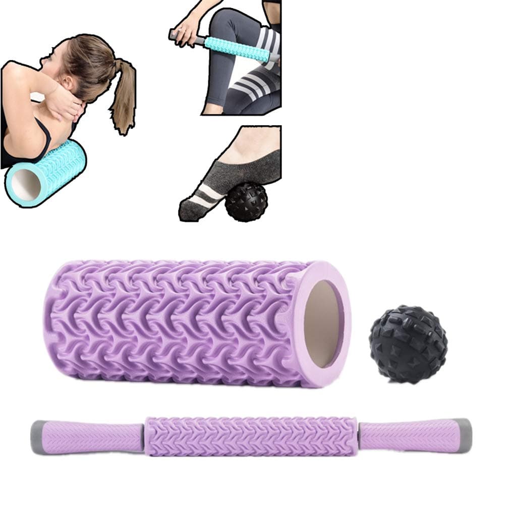 Foam Roller Foam Roller Massage High Density Foam Roller Soft Foam Roller Shooting Point Foam Roller Purple-set,freesize