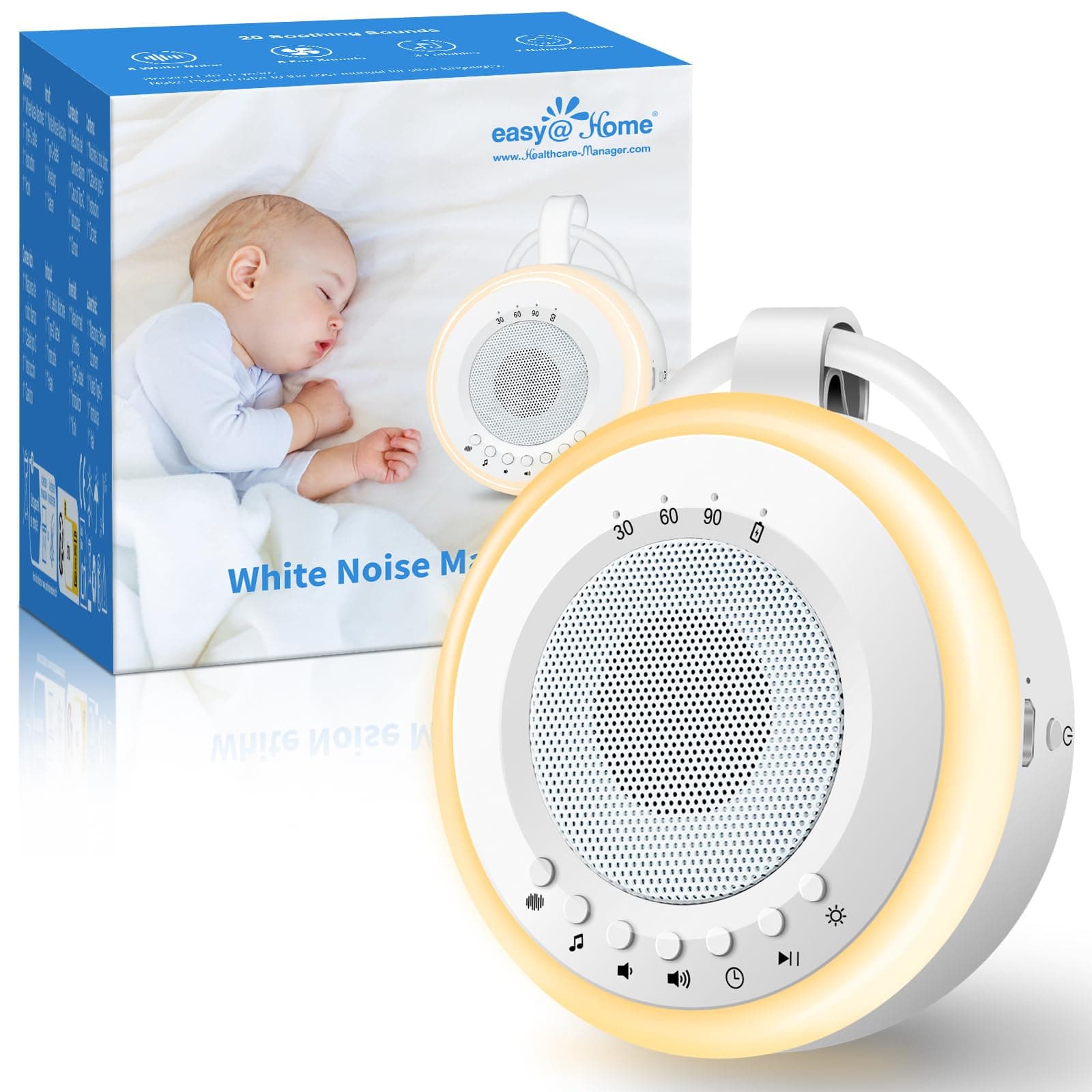 Máquina de Ruido Blanco Easy@Home 30 Sonidos con Temporizador